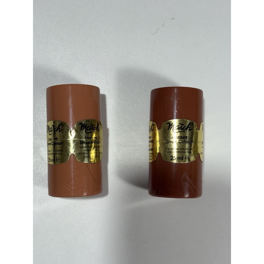Instant Shoe Color Match Vintage Lot Of 2 Cognac M4 & Camel M3 Sealed Made Usa‎